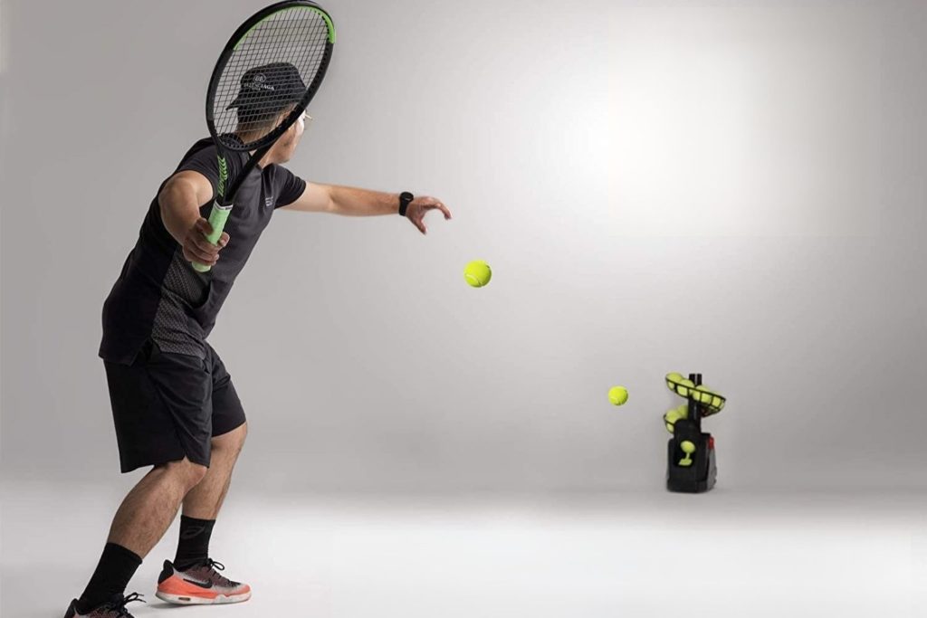 how to practice tennis alone by using ball machine