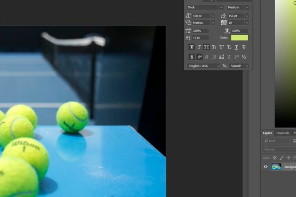tennis ball color in photoshop