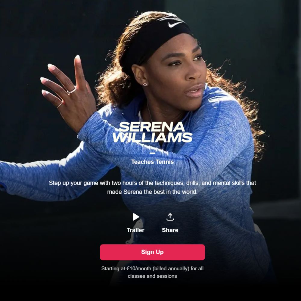 The Best Gifts for Tennis Players Options: MasterClass with Serena Williams